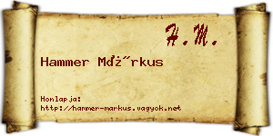 Hammer Márkus névjegykártya